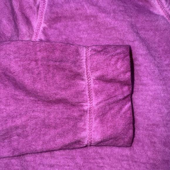 Lauren Ralph Lauren Henley Blouse Denim Look Crochet Womens Large Purple Cotton - Picture 4 of 8